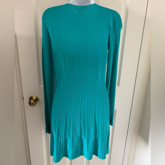 Turquoise/teal long button-up cardigan - Picture 3 of 9